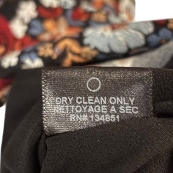 WAYF Malone Plunge Mini Dress Black Floral Paisley Print XS Long Sleeve - Picture 4 of 7